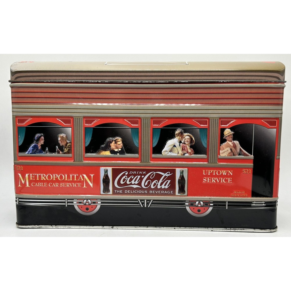 Coca Cola Tin Metropolitan Cable Car Service Pop‎ Advertisement Collectible